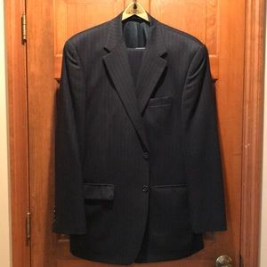 Chaps dark navy quarter inch pinstripe suit